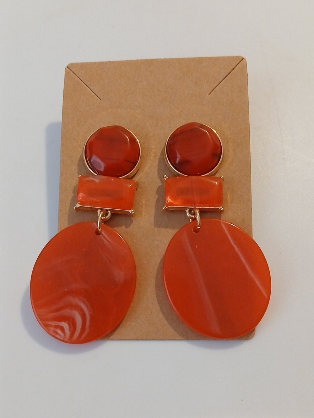 Bold Red Resin Drop Earrings - Women Jewelry